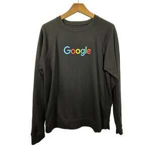 Google Sweatshirt Womens XL Black Crewneck Spellout